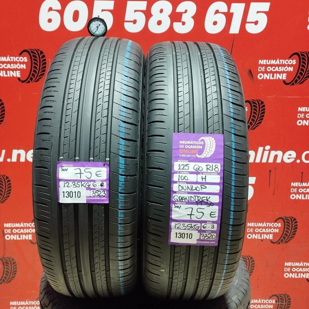 2x 225 60 R18 100H DUNLOP GRANDTREK PT30 SUV 6.8/6.3mm REF:13010