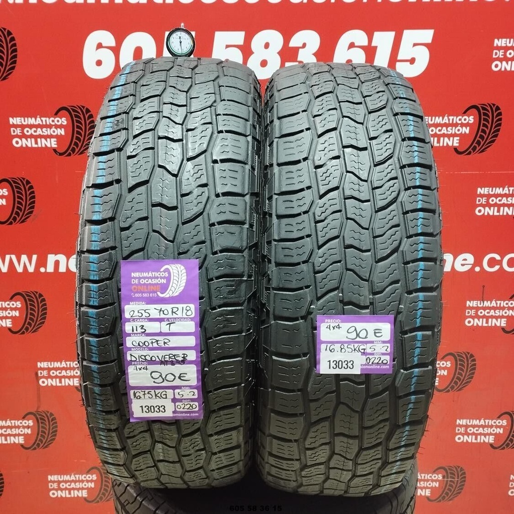 2x 255 70 R18 113T COOPER DISCOVERER 4X4 5.2/5.2mm REF:13033