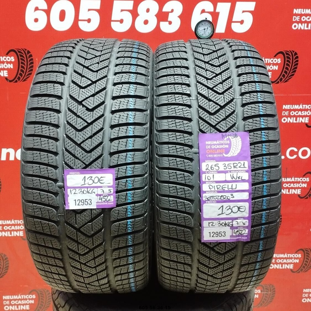 2x 265 35 R21 101WXL PIRELLI SOTTO ZERO3 M+S* 7.5/7.5mm REF:12953