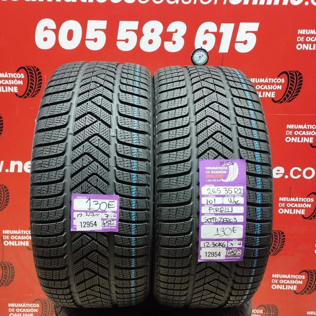 2x 265 35 R21 101WXL PIRELLI SOTTO ZERO3 M+S* 7.4/7.4mm REF:12954