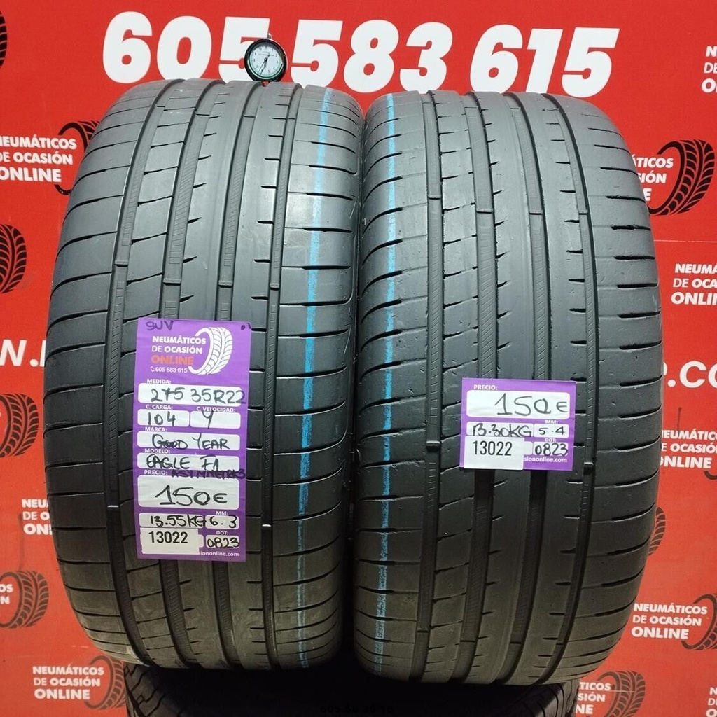 2x 275 35 R22 104Y GOODYEAR EAGLE F1 SUV 6.3/5.4mm REF:13022