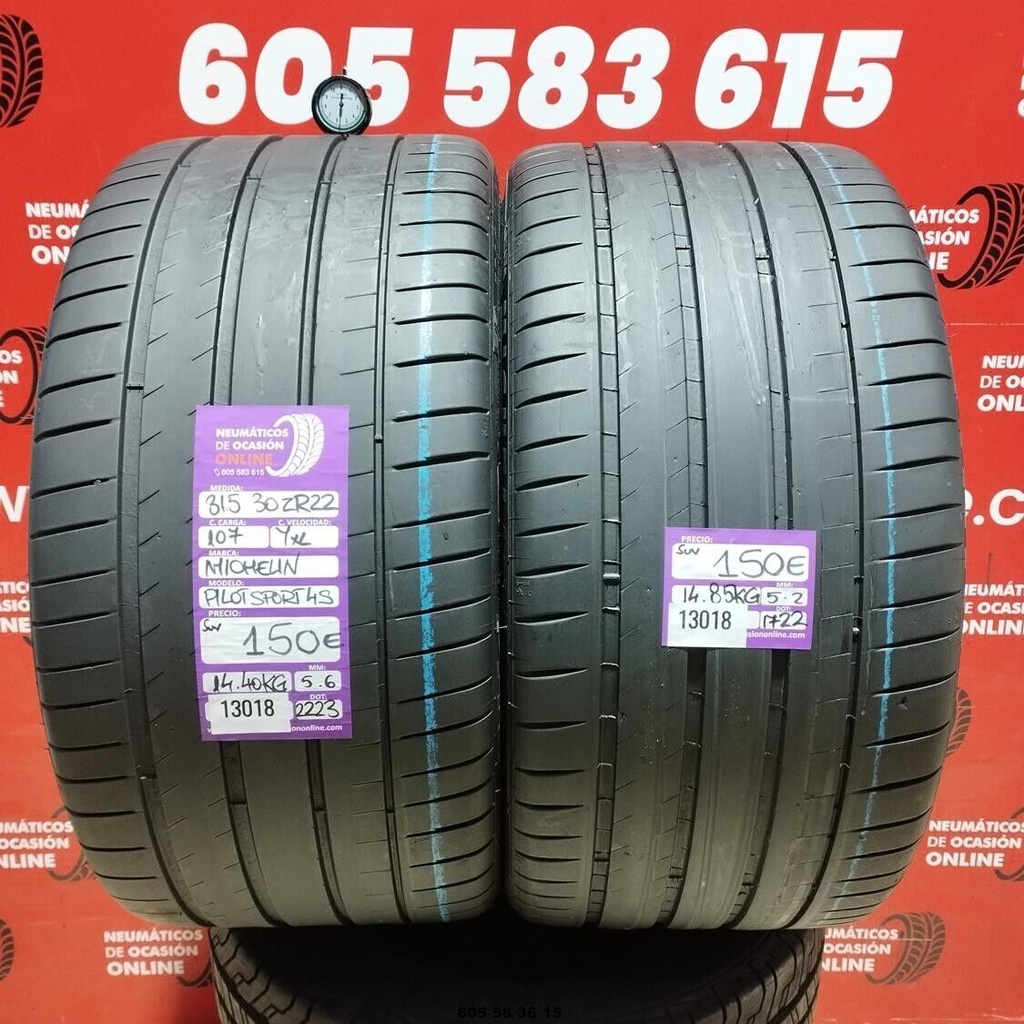 2x 315 30 Z R22 107YXL MICHELIN PILOT SPORT 4S SUV 5.6/5.2mm REF:13018