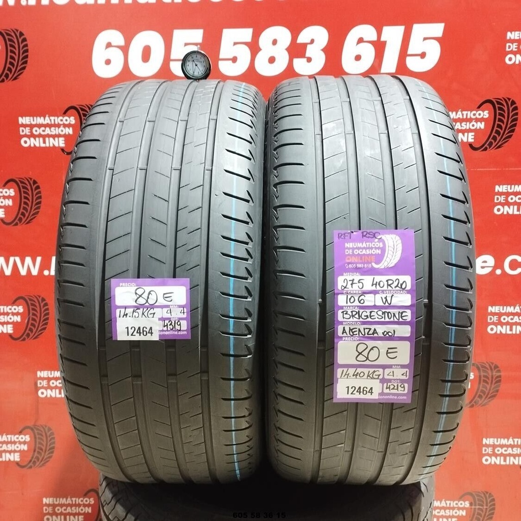 275 40 R20 106W BRIDGESTONE ALENZA 001 RFT RSC 4.4/4.4mm REF:12464