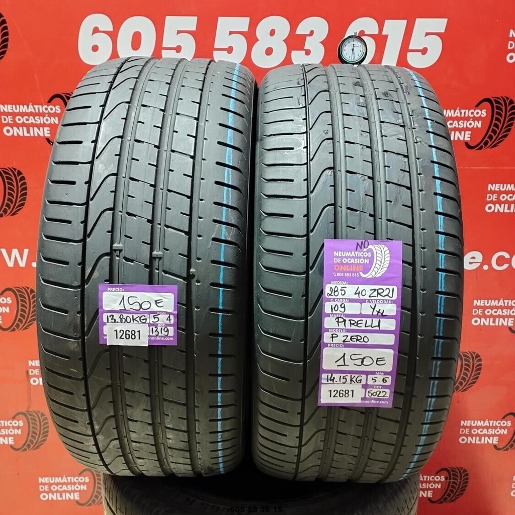 285 40 R21 109Y PIRELLI P ZERO TM NO 5.4/5.6mm REF:12681