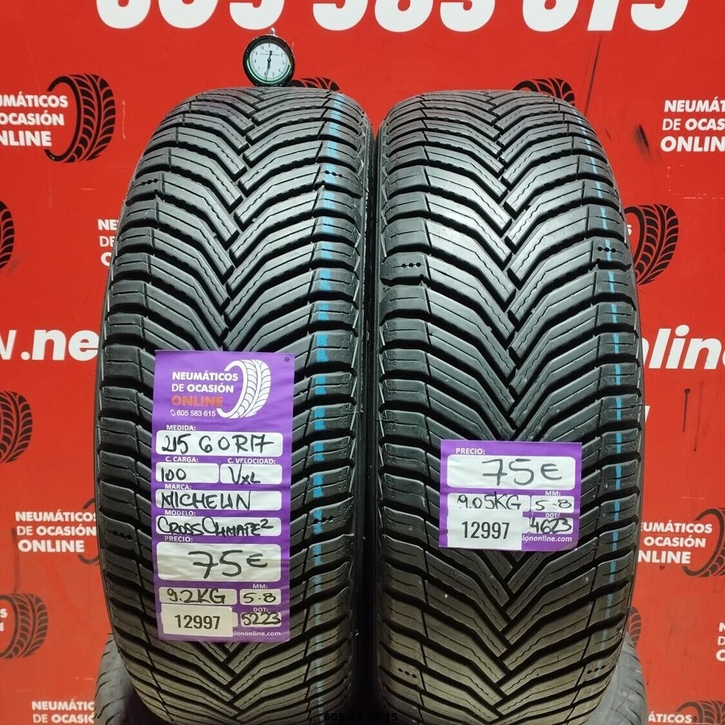 215 60 R17 100VXL MICHELIN CROSS CLIMATE2 5.8/5.8mm REF:12997