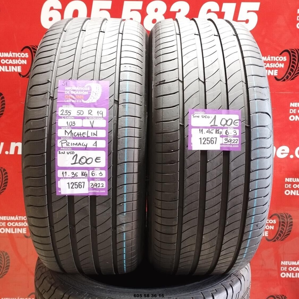 235 50 R19 103V MICHELIN PRIMACY4 S1 DOT:3922 (SIN USO) REF:12567