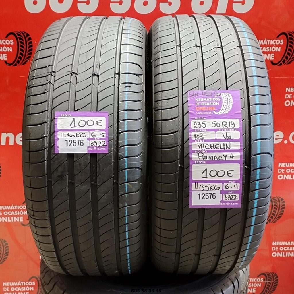 235 50 R19 103VXL MICHELIN PRIMACY4 DOT:3922 (SIN USO) REF:12576