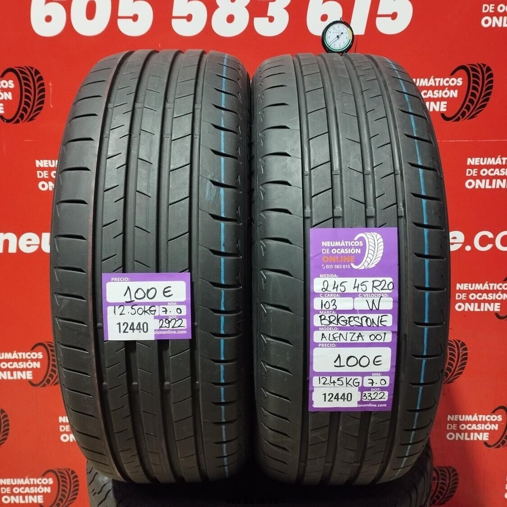 245 45 R20 103W BRIDGESTONE ALENZA 001 7.0/7.0mm REF:12440