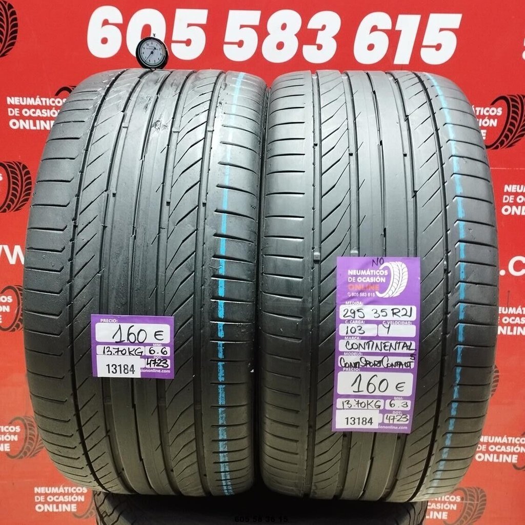 2x 295 35 R21 103Y CONTINENTAL CONTISPORT CONTACT5 6.6/6.3mm REF:13184