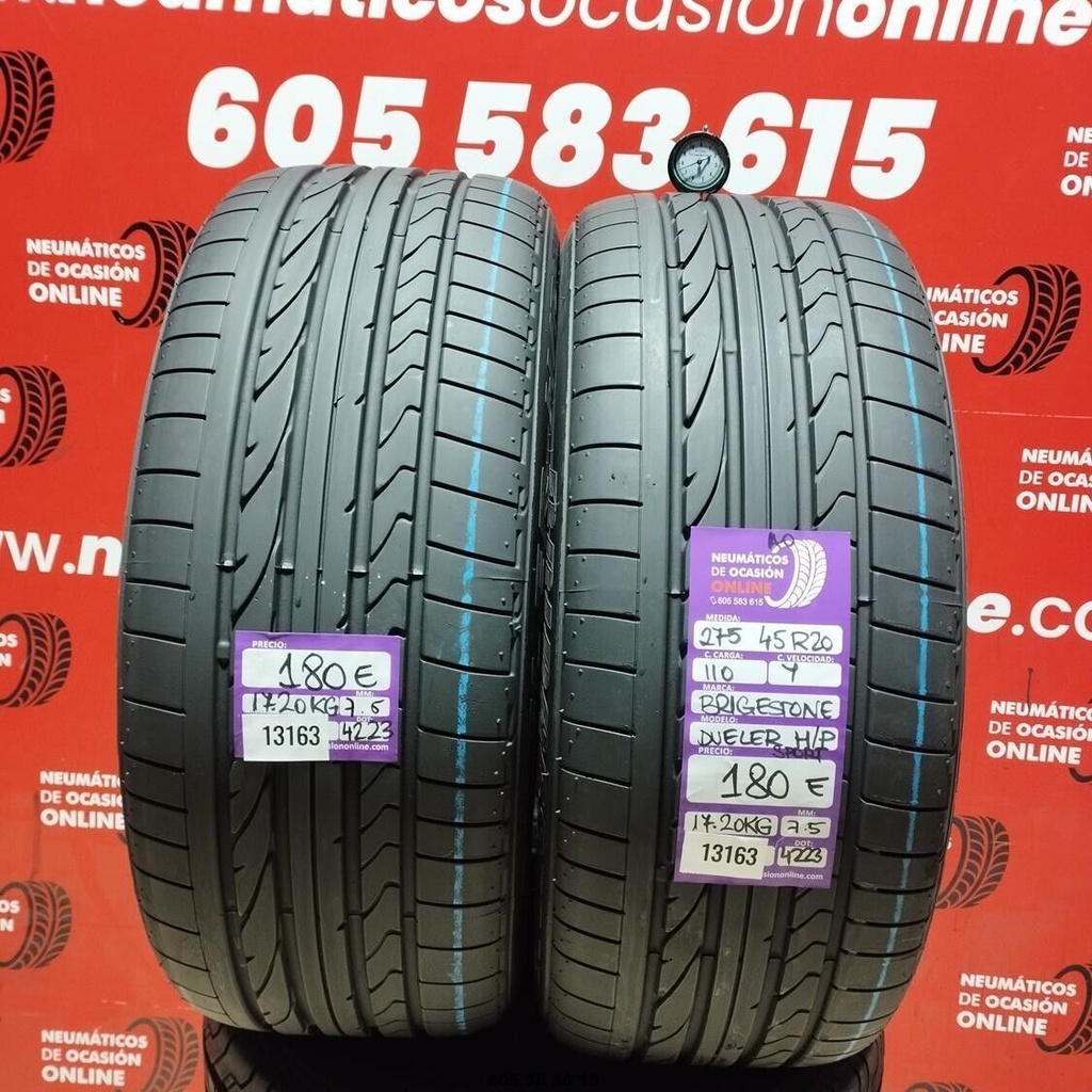 2x 275 45 R20 110Y BRIDGESTONE DUELER H/P SPORT AO 7.5/7.5mm REF:13163