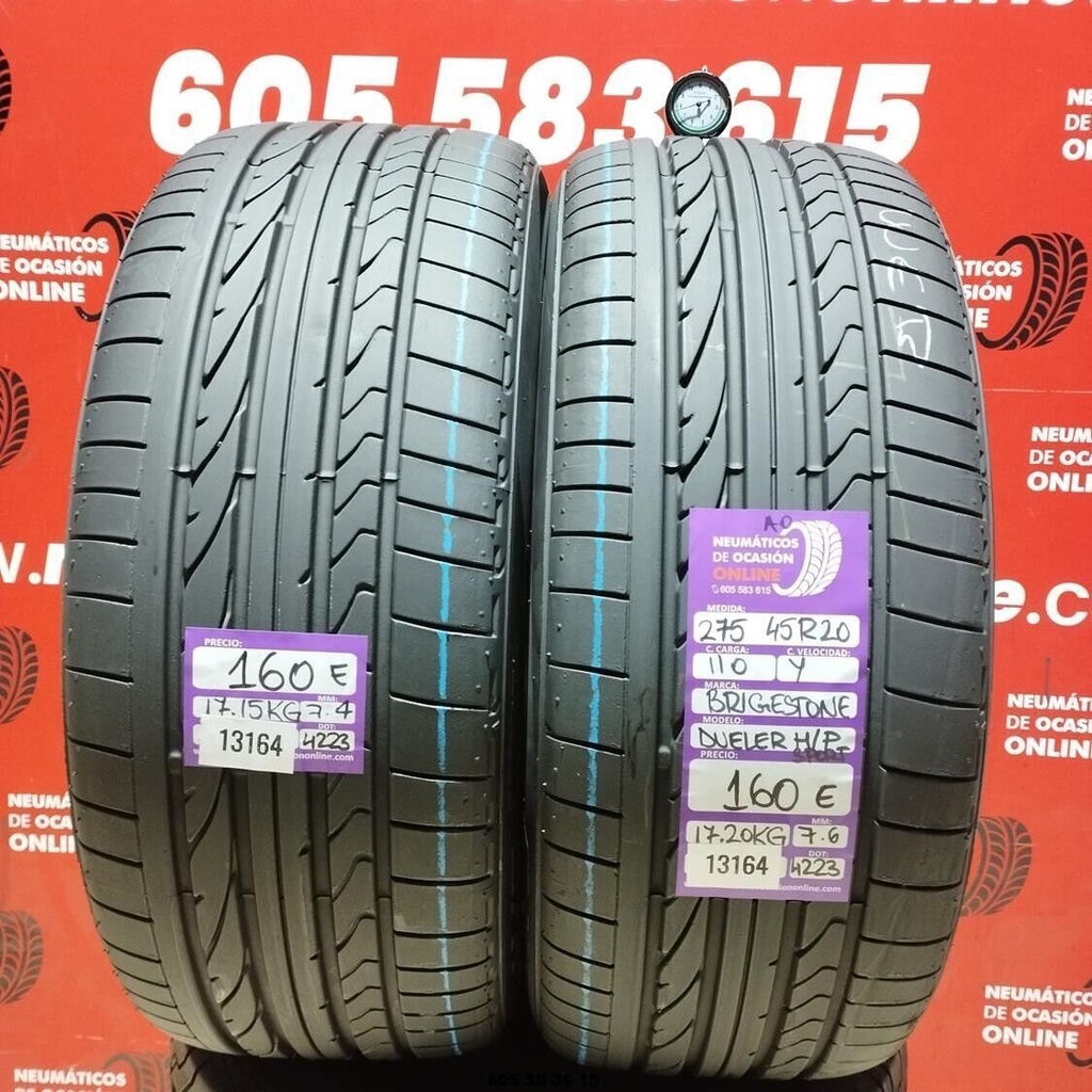 2x 275 45 R20 110Y BRIDGESTONE DUELER H/P SPORT 7.4/7.6mm REF:13164