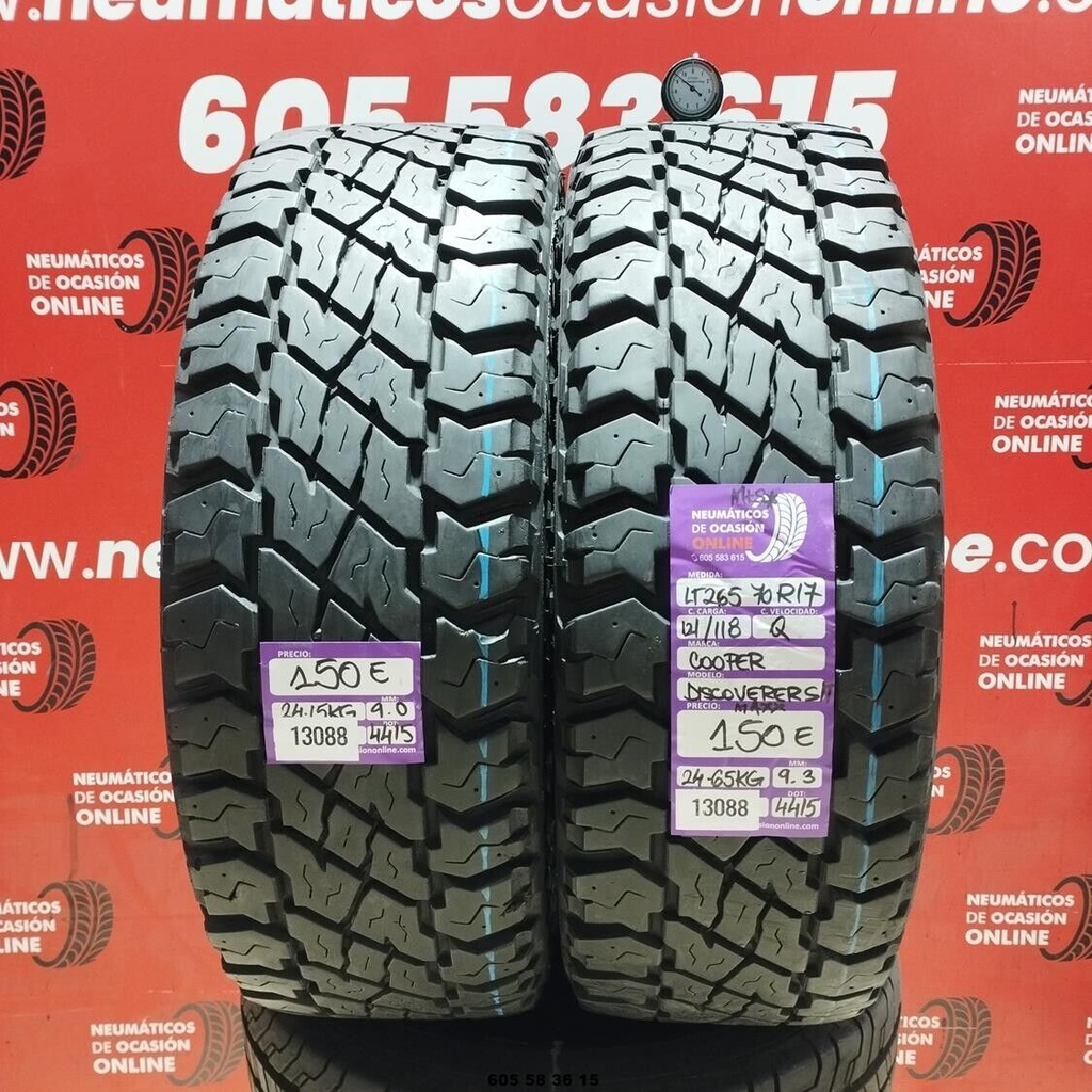 2x 265 70 R17 121/118Q COOPER DISCOVERER S/T M+S* 9.0/9.3 mm REF:13088