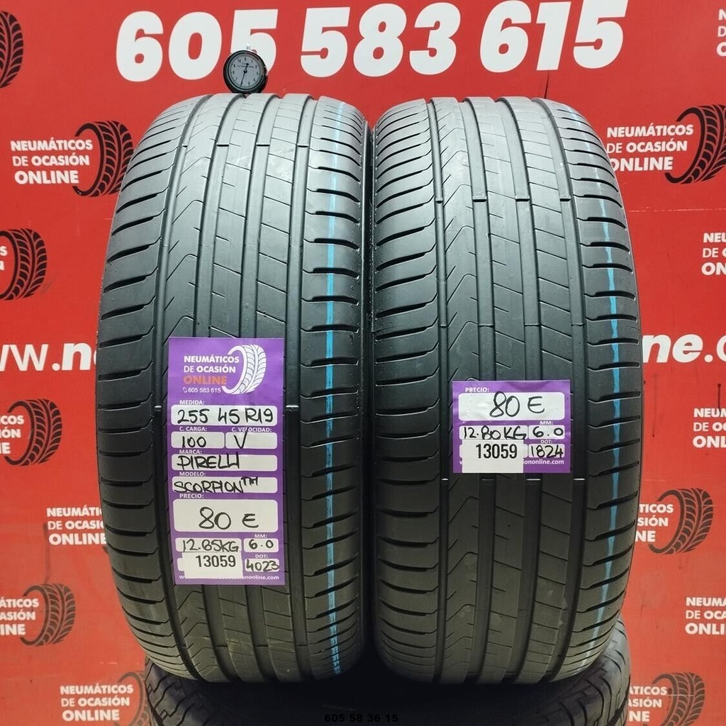 2x 255 45 R19 100V PIRELLI SCORPION 6.0/6.0mm REF:13059