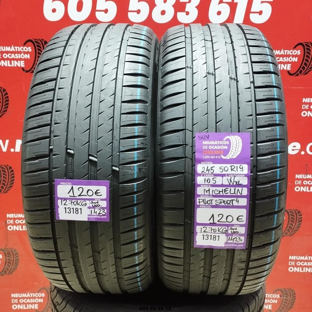 2x 245 50 R19 105WXL MICHELIN PILOT SPORT4 SUV DOT: 1423 (SIN USO) Ref:13181