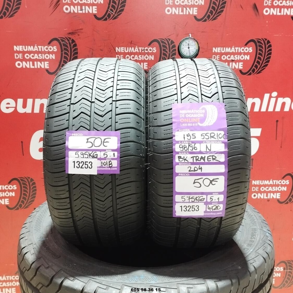 2x 195 55 R10C 98/96N BK TRAIER 204 5.1/5.1mm REF:13253