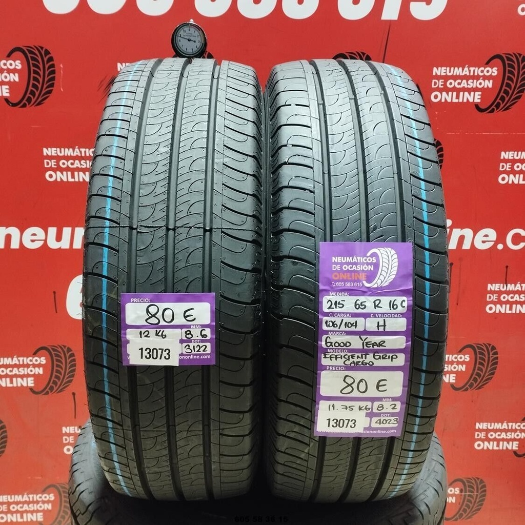 2x 215 65 R16C 106/104H GOODYEAR EFFICIENT GRIP CARGO 8.6/8.2mm REF:13073