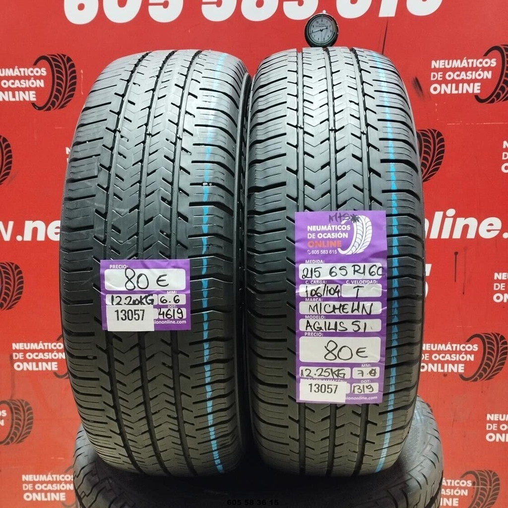 2x 215 65 R16C 106/104T MICHELIN AGILIS51 M+S* 6.6/7.6 REF:13057