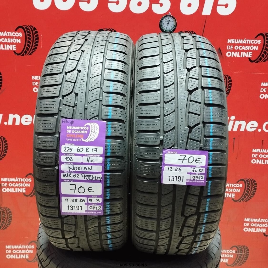 2x 225 60 R17 103VXL NOKIAN WR G2 SPORT M+S* 5.3/6.0mm REF:13191