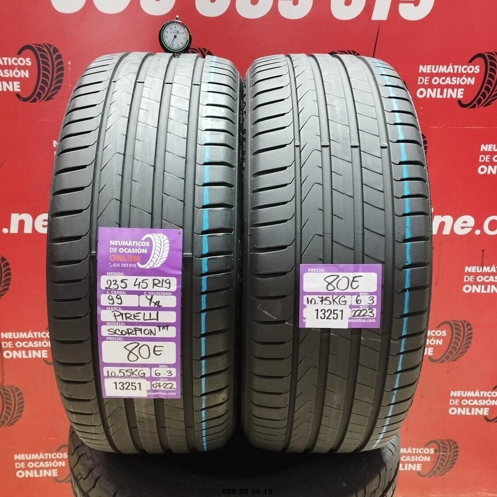 2x 235 45 R19 99Y XL PIRELLI SCORPION TM 6.3/6.3MM REF.13251