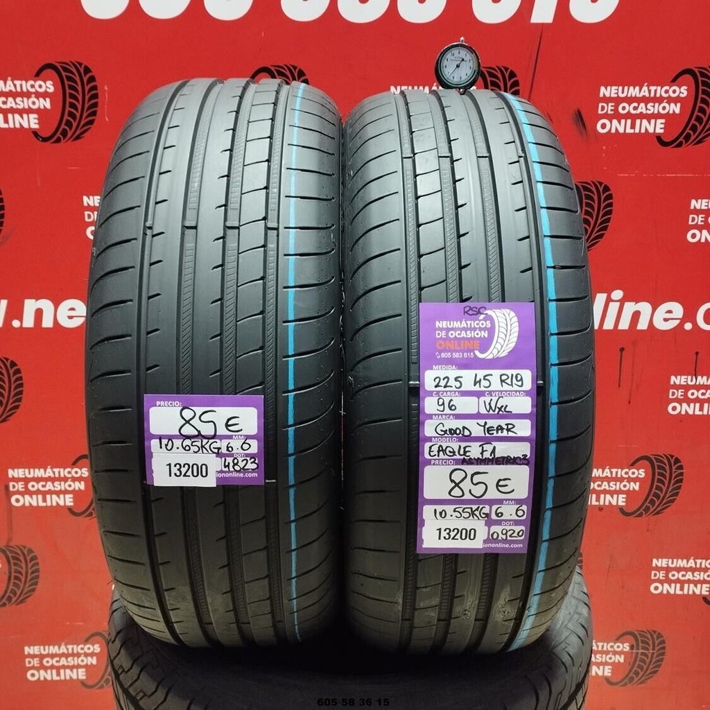 2x 225 45 R19 96WXL GOODYEAR EAGLE F1 ASYMETRIC3 RSC 6.6/6.6mm REF:13200