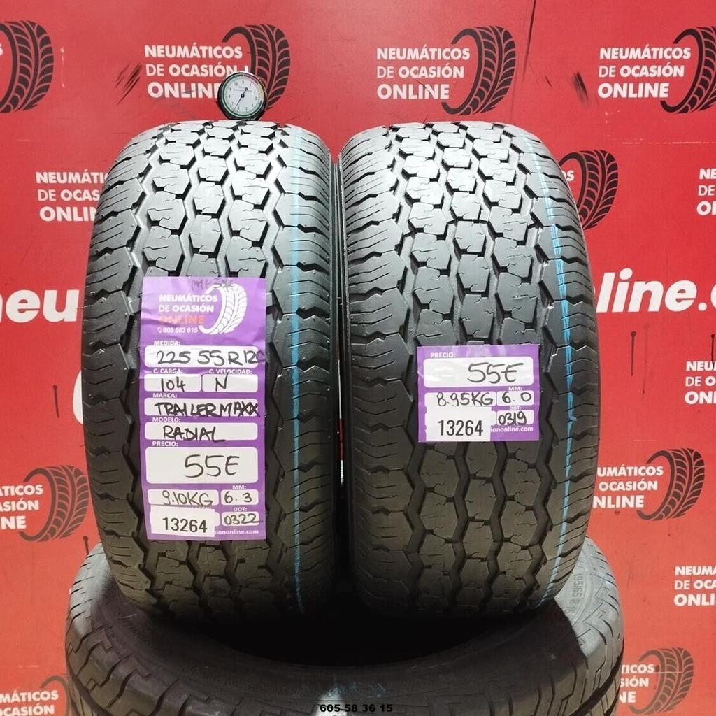 2x 225 55 R12C 104N TRAILERMXX RADIAL M+S* 6.3/6.0mm REF:13264