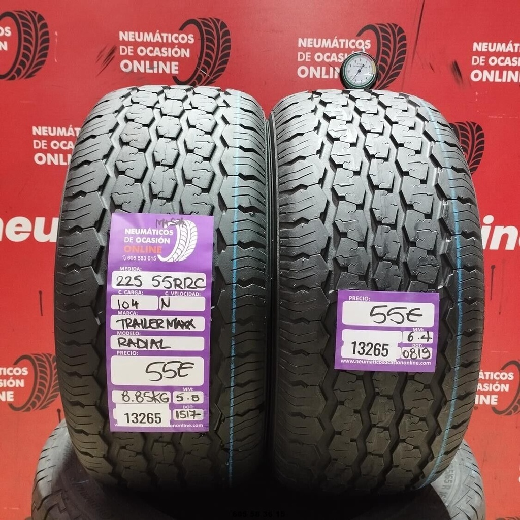 2x 225 55 R12C 104N TRAILERMXX RADIAL M+S* 6.4/5.8mm REF:13265