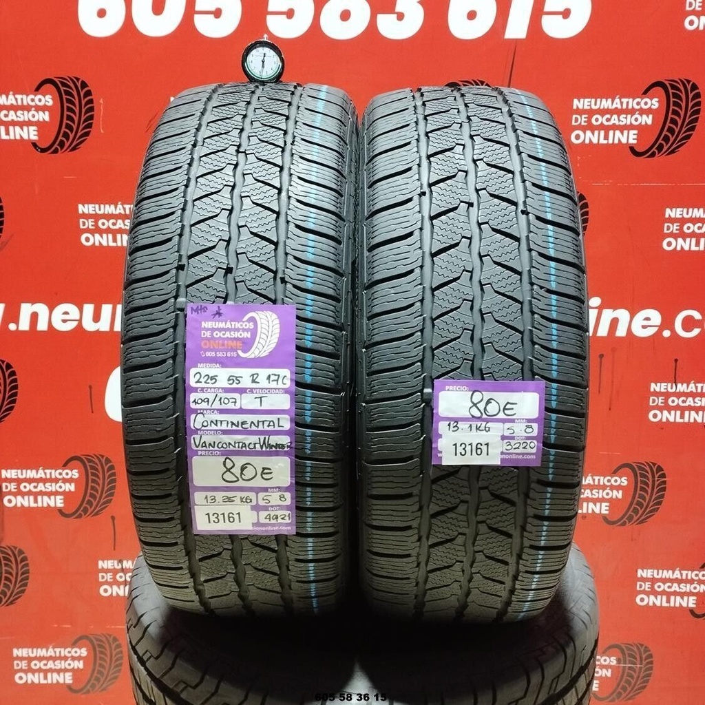 2x 225 55 R17C 109/107T CONTINENTAL VAN CONTACT WINTER 5.8/5.8mm REF:13161