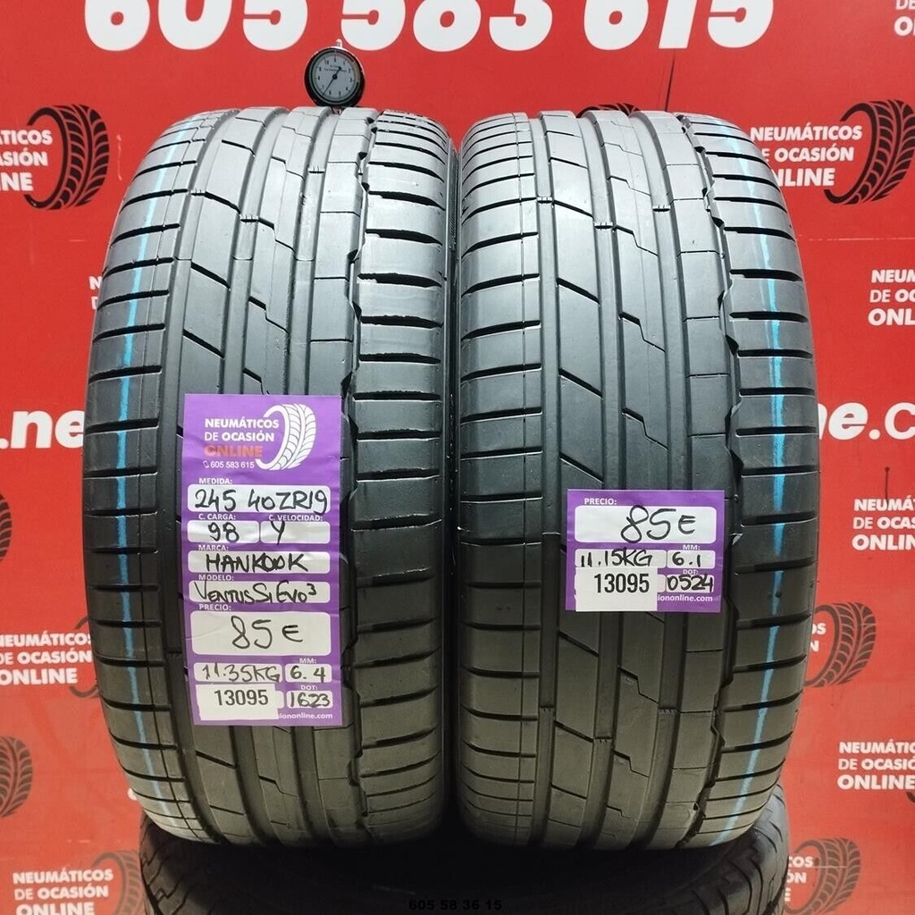 2x 245 40 ZR19 98Y HANKOOK VENTUS S1 EVO 3 6.4/6.1MM REF. 13095