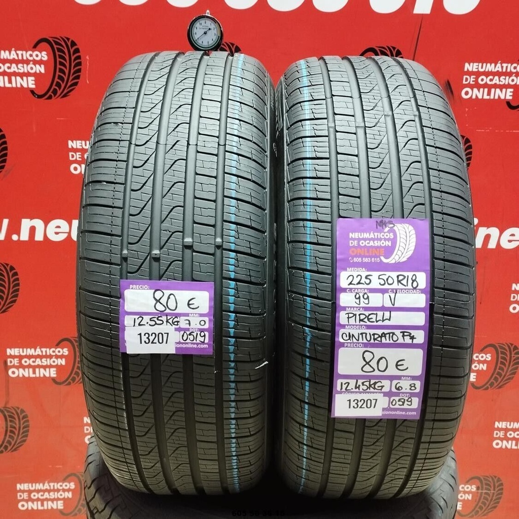 225 50 R18 99V PIRELLI CINTURATO P7 7.0/6.8mm REF:13207