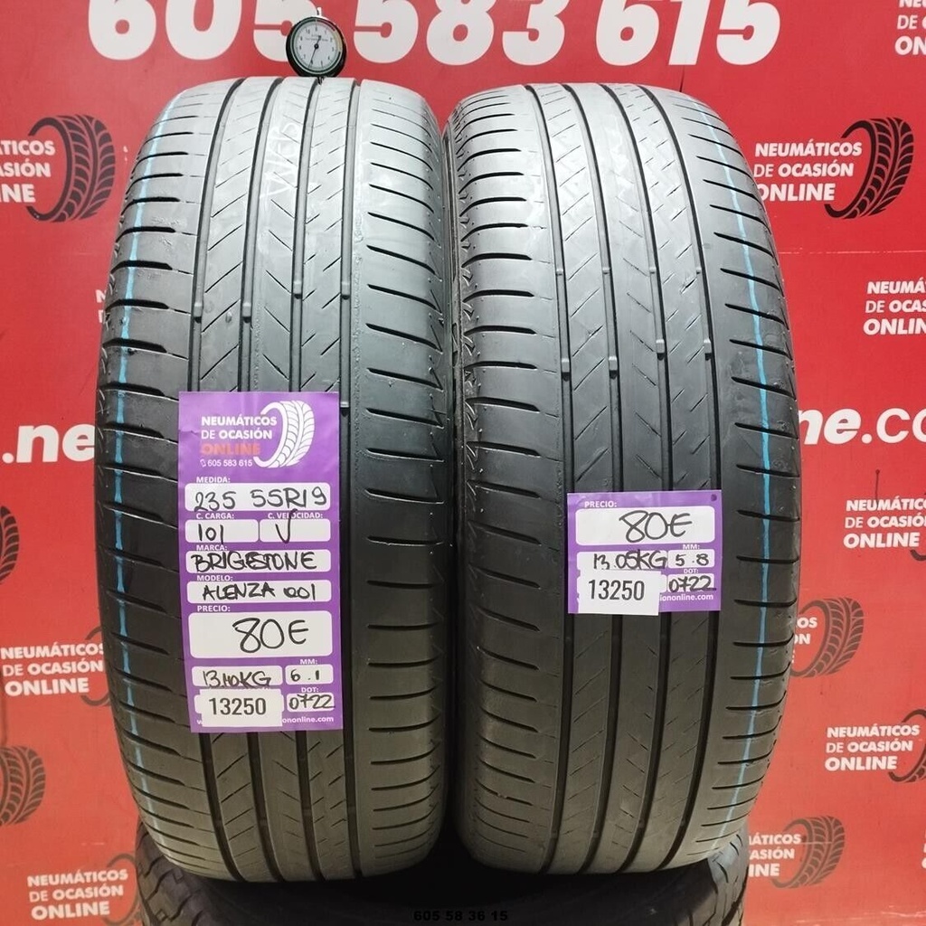 235 55 R19 101V BRIDGESTONE ALENZA 001 6.1/5.8mm REF:13250