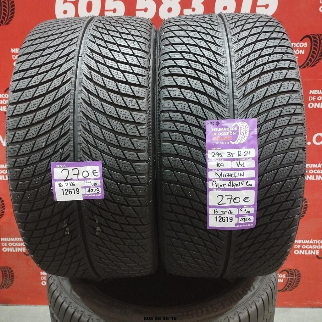 2x 295 35 R21 107V XL MICHELIN PILOT ALPIN  DOT: 4923  (SIN USO) Ref.12619