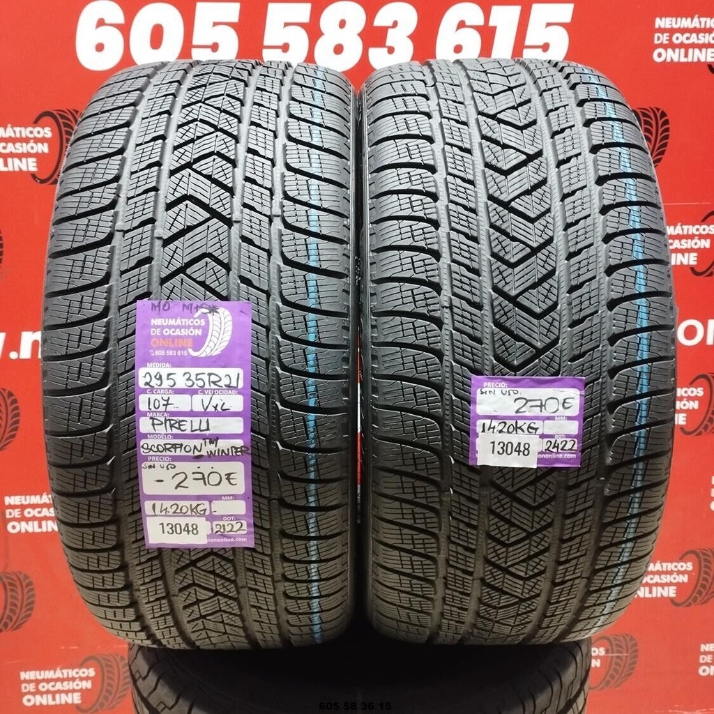 2x 295 35 R21 107V XL PIRELLI SCORPION WINTER  DOT: 2122/2422 (SIN USO) Ref.1308