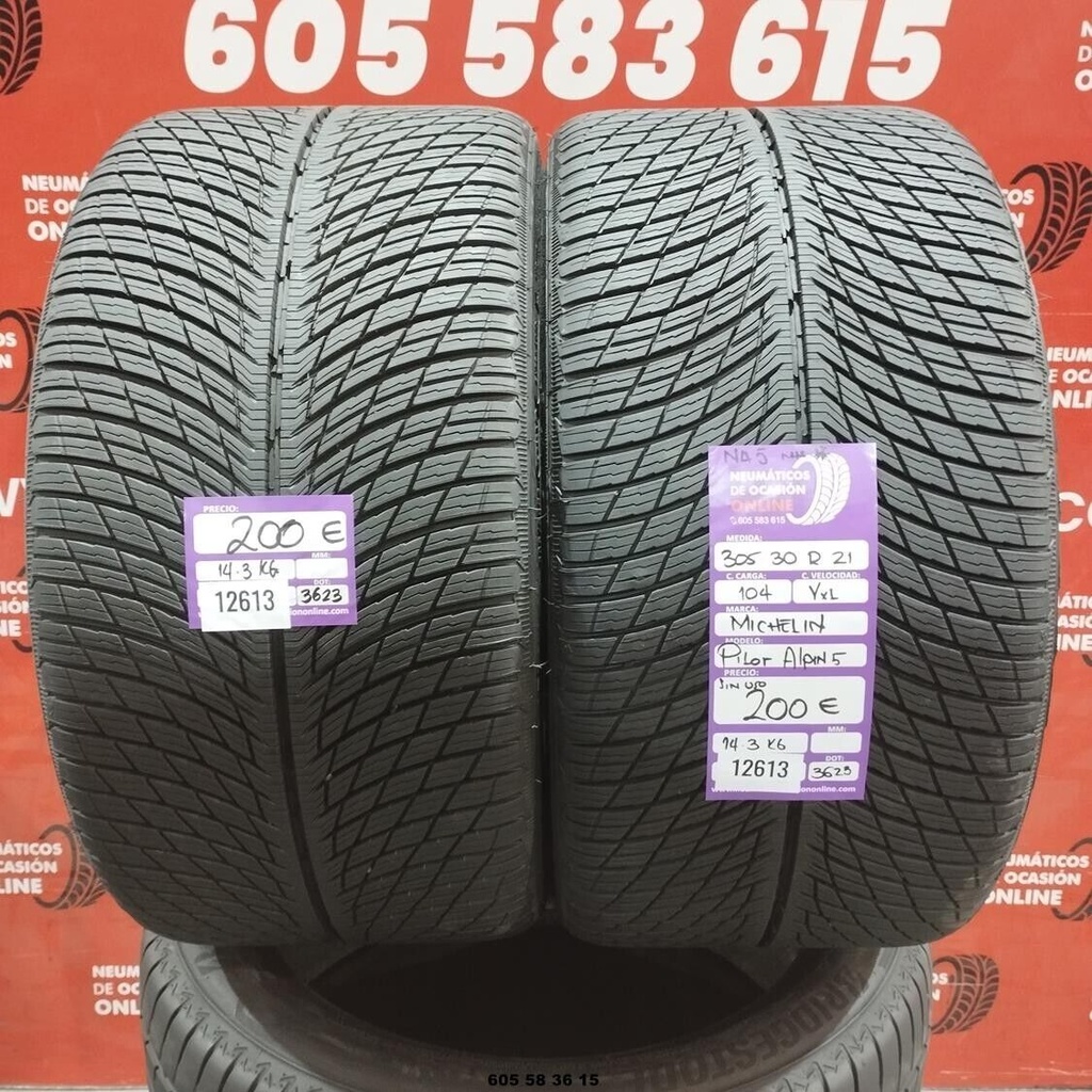 2x 305 30 R21 104V XL MICHELIN PILOT ALPIN5  NA5 DOT: 3623  (SIN USO) Ref.12613