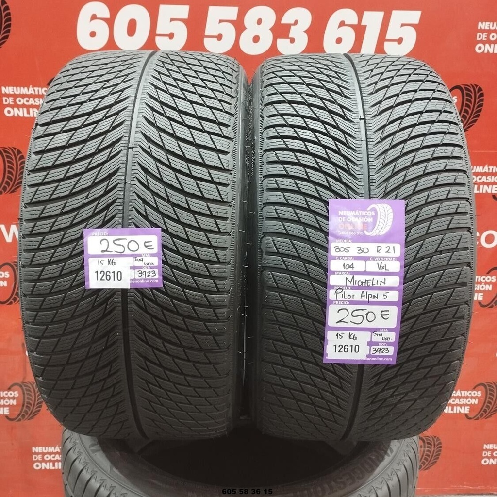 2x 305 30 R21 104V XL MICHELIN PILOT ALPIN 5  DOT: 3923  (SIN USO) Ref.12610