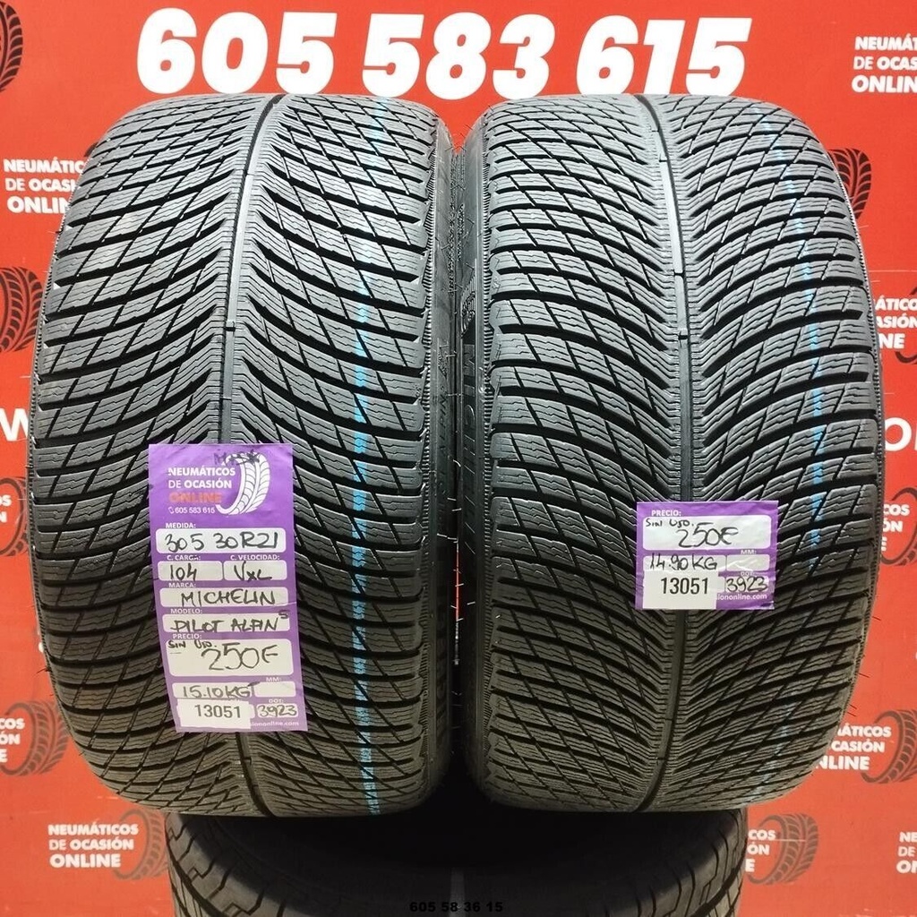 2x 305 30 R21 104V XL MICHELIN PILOT ALPIN 5  DOT: 3923  (SIN USO) Ref.13051