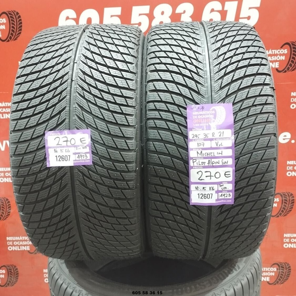 2x 295 35 R21 107V XL MICHELIN PILOT ALPIN  DOT: 4923  (SIN USO) Ref.12607