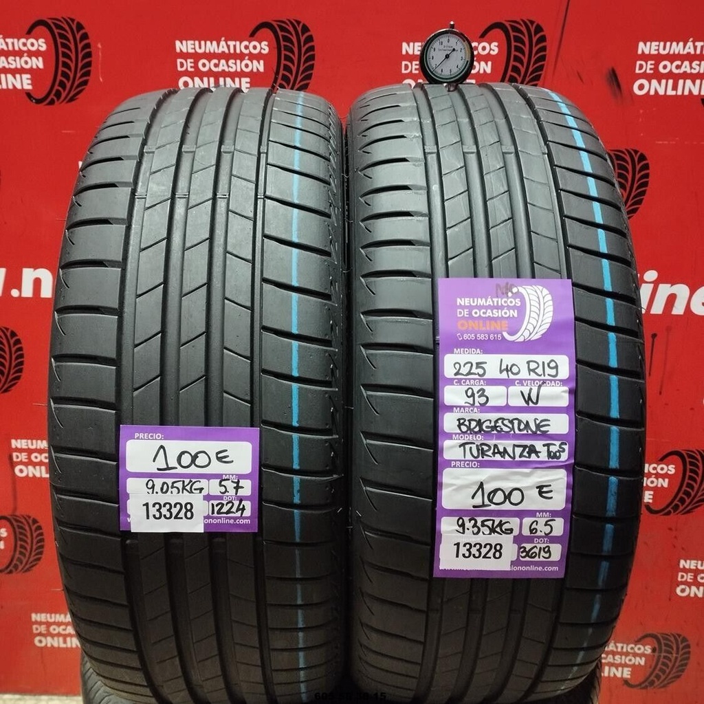 2x 3225 40 R19 93W BRIDGESTONE TURANZA T005  MO 5.7/6.5MM REF.13328