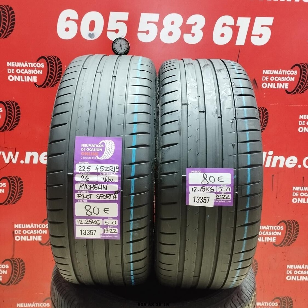 2x 225 45 ZR19 96W XL MICHELIN PILOT SPORT4 ZP. 5.0/5.0MM REF. 13357