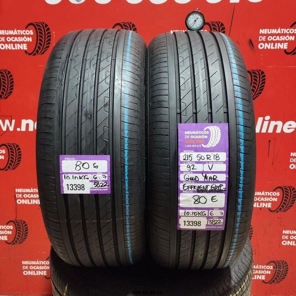 2x 215 50 R18 92V GOODYEAR EFFICIENT GRIP 6.7/6.7mm REF:13398