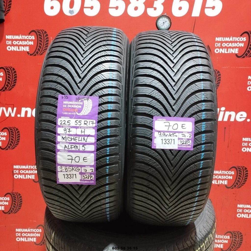 2x 225 55 R17 97H MICHELIN ALPIN5 MO M+S* 7.2/7.2mm REF:13371