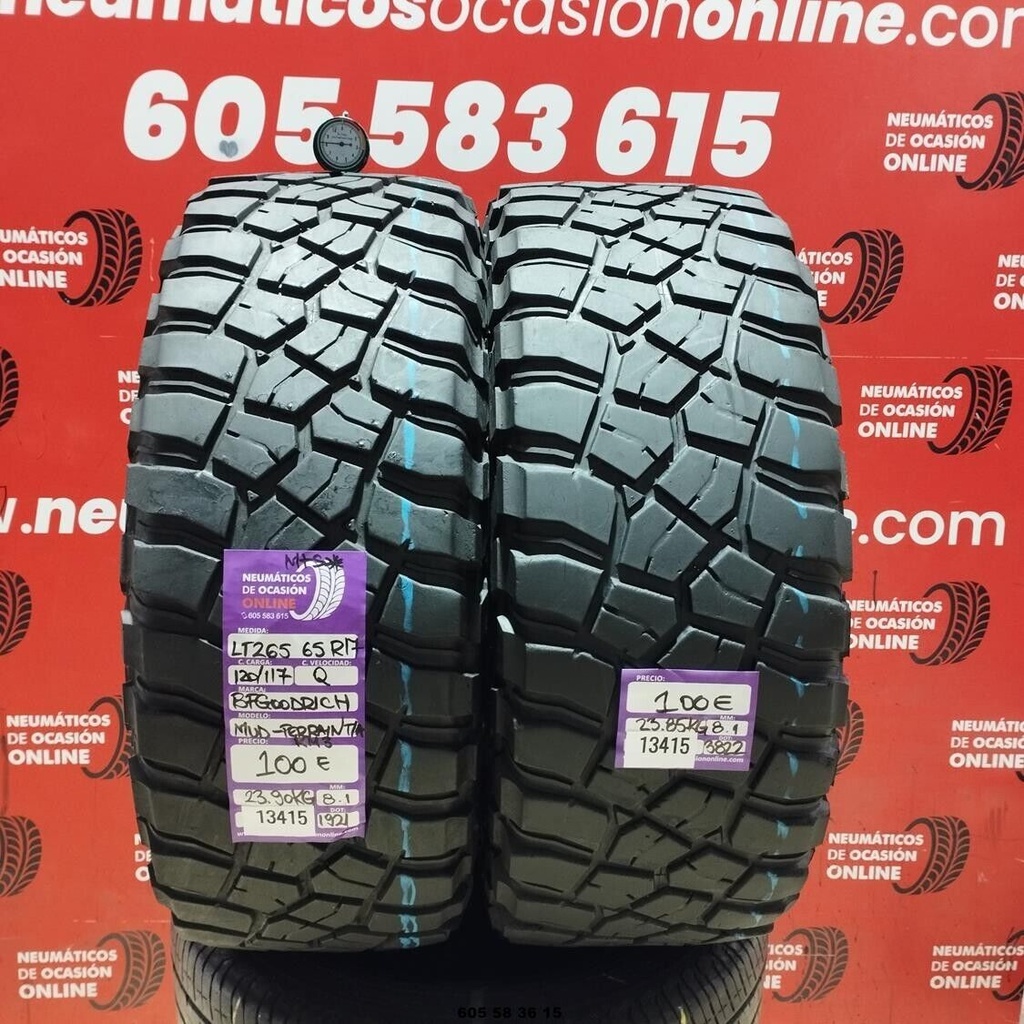 2x 265 65 R17 120 117Q BFGoodrich Mud-Terrain Ta 8.1/8.1 MM Ref. 13415