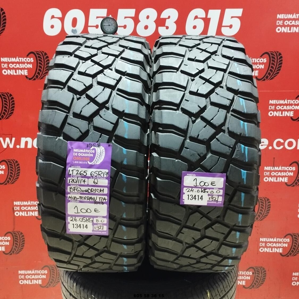 2x 265 65 R17 120 117Q BFGOODRICH  MUD-TERRAIN TA 8.0/8.0MM REF. 13414