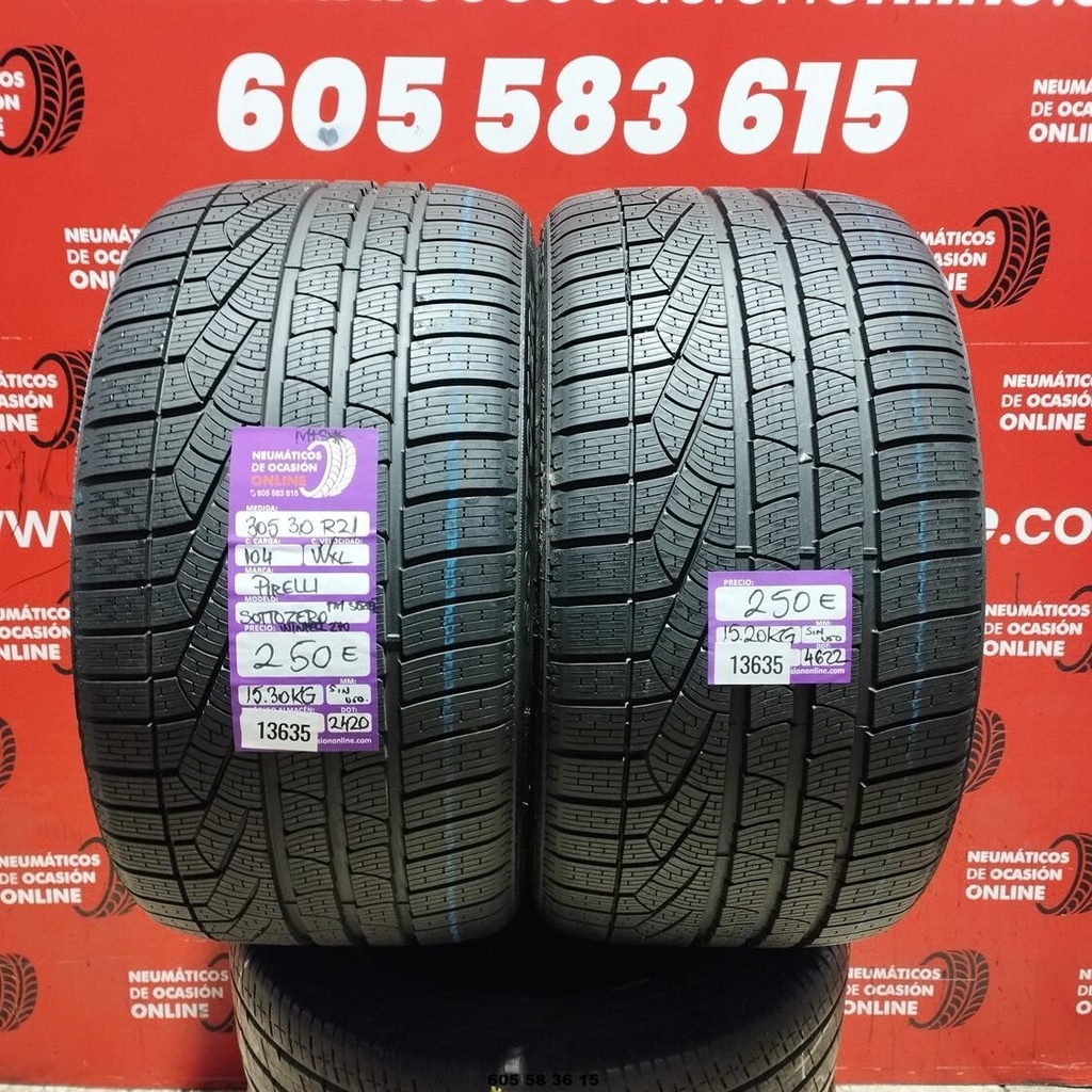 2X 305 30 R21 104W XL PIRELLI SOTTO ZERO M+S* DOT: 20/22 (SANS USAGE) Ref.13635