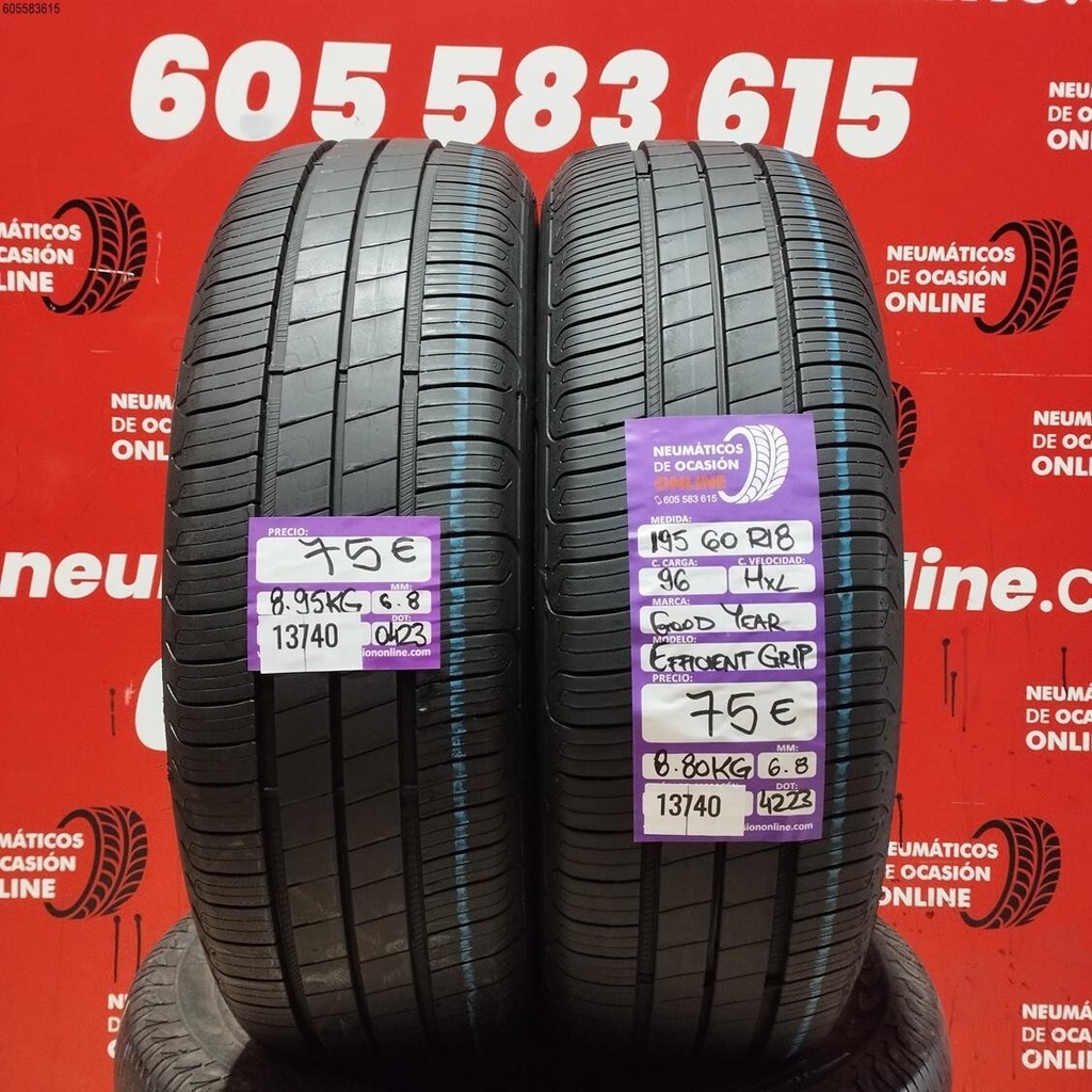 2x 195 60 R18 96HXL GOODYEAR EFFICIENTGRIP  6.8/6.8MM REF. 13740