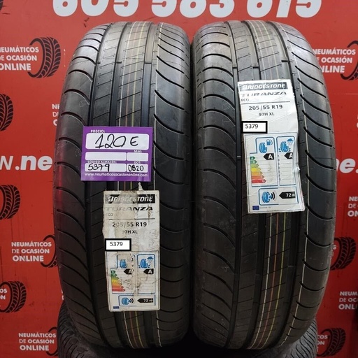 [Ref.5379] 2x 205 55 R19 97H XL Bridgestone Turanza ECO DOT:0820(SIN USO) Ref.5379