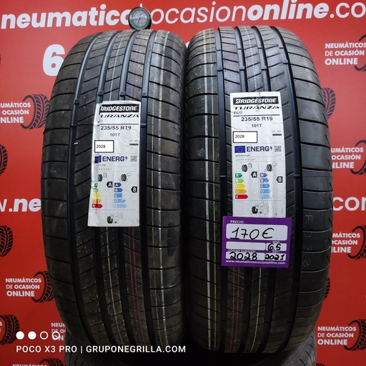 [Ref.2028] [Ref.2028] 2x 235 55 R19 101T 6.5/6.5mm Bridgestone Turanza ECO Ref.2028