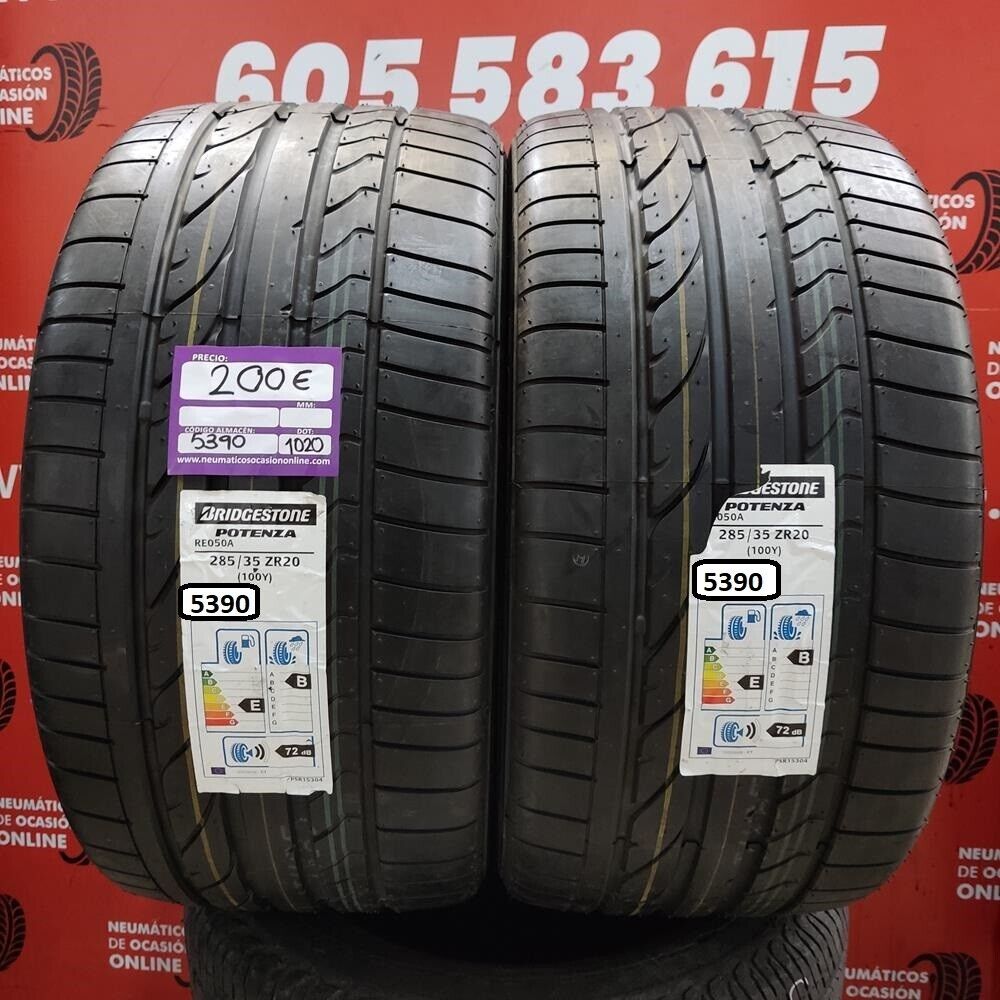 2x 285 35 R20 100V ZR 8.0/8.0mm Bridgestone Potenza RE050A Ref.5390