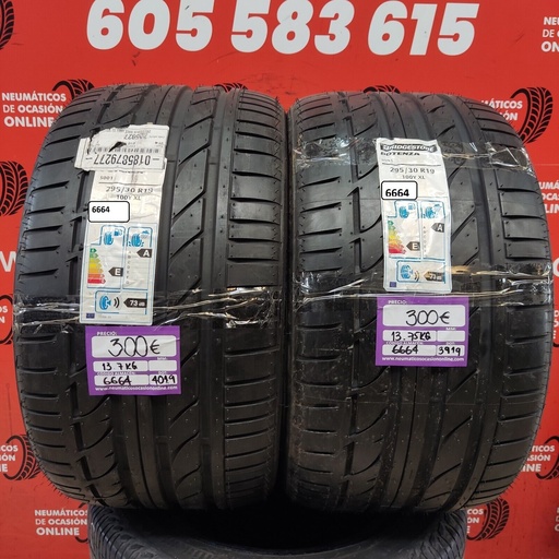 [Ref.6664] [Ref.6664] 2x 295 30 R19 100Y XL 8.0/8.0mm Bridgestone Potenza S001 Ref.6664