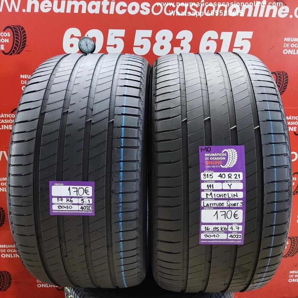 2x 315 40 R21 111Y 5.1/4.7 mm Michelin Latitude Sport 3 Ref.8040