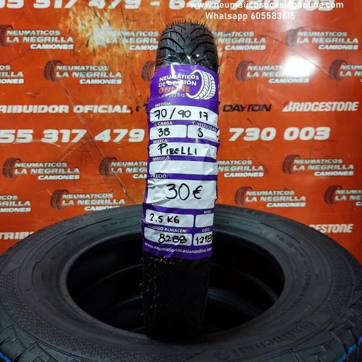 [Ref.8288] [Ref.8288] 1 X 70/ 90 17 38S 8.0 mm Pirelli (Sin Uso) DOT:1218 Ref.8288